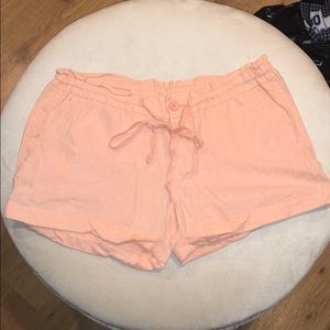 Light Coral Linen Shorts